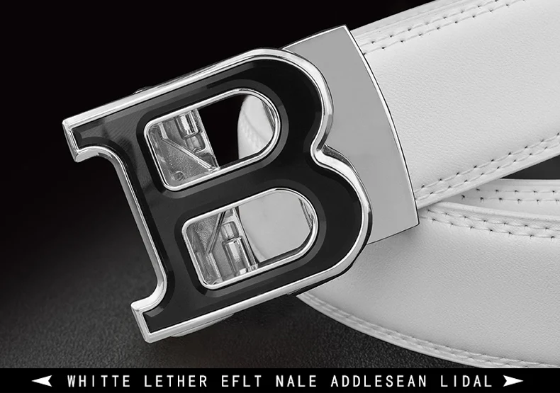 High Quality B Letter White Belt Men Classic Exquisite Designer Belt Men Fashion Luxury Designer Leather Belt