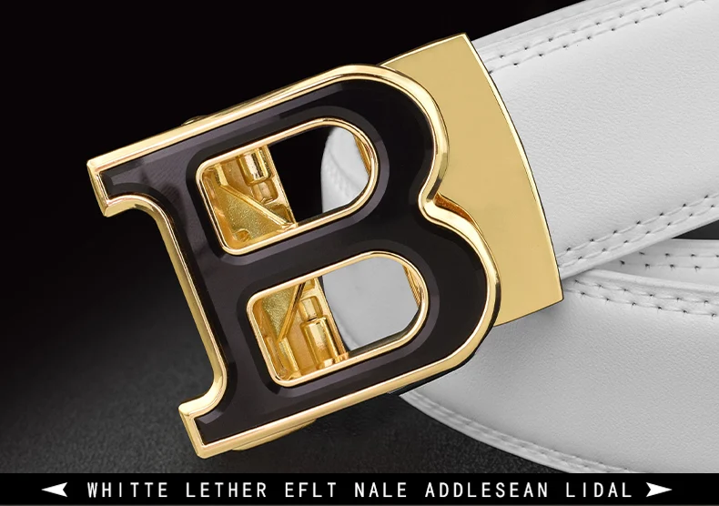 High Quality B Letter White Belt Men Classic Exquisite Designer Belt Men Fashion Luxury Designer Leather Belt