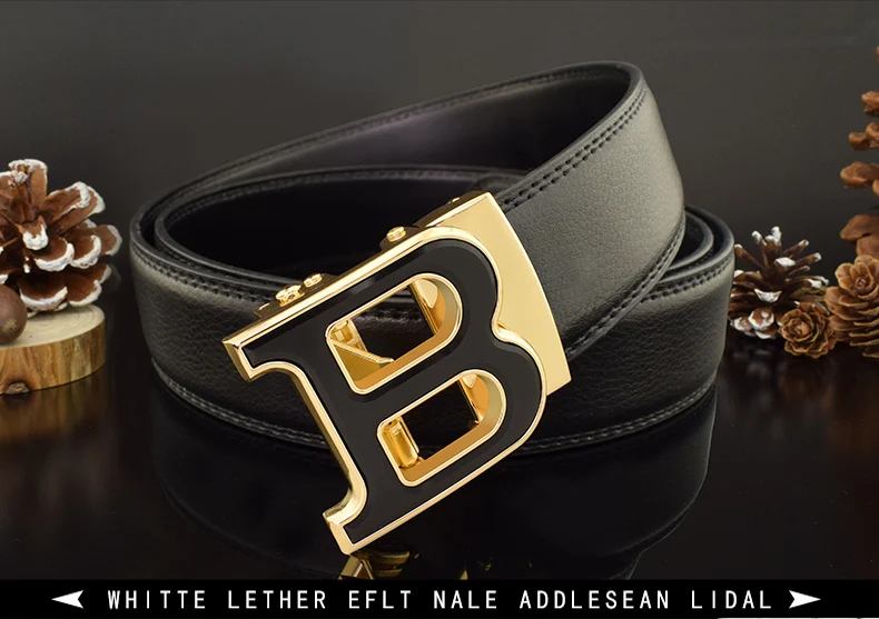 High Quality B Letter White Belt Men Classic Exquisite Designer Belt Men Fashion Luxury Designer Leather Belt