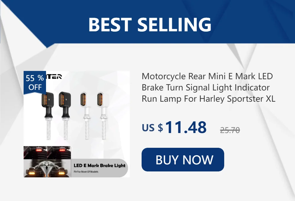 2xMotorcycle Mini Rear E Mark LED Turn Signal Red Running Brake Lamp For Harley Softail Touring Sportster XL 883 Cafe Racer Dyna
