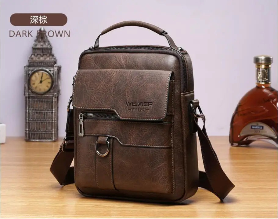 2021 New Men's Messenger Bag Brand designer PU Leather Retro Large-capacity Shoulder Bag Man Handbag Travel Backpack Sac à main
