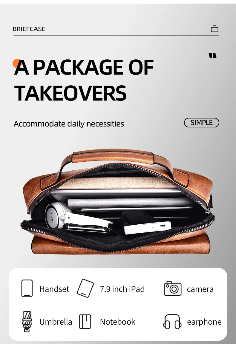 2021 New Men's Messenger Bag Brand designer PU Leather Retro Large-capacity Shoulder Bag Man Handbag Travel Backpack Sac à main