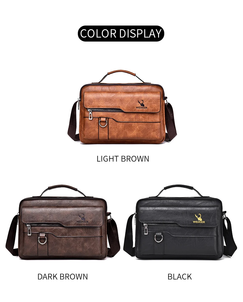 2021 New Men's Messenger Bag Brand designer PU Leather Retro Large-capacity Shoulder Bag Man Handbag Travel Backpack Sac à main