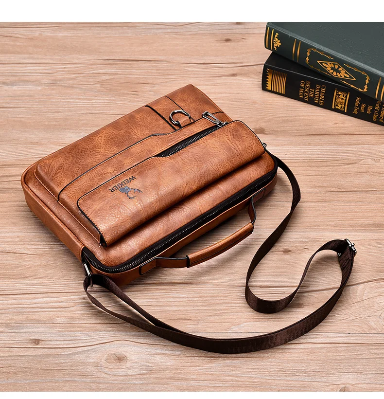 2021 New Men's Messenger Bag Brand designer PU Leather Retro Large-capacity Shoulder Bag Man Handbag Travel Backpack Sac à main