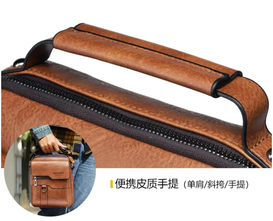 2021 New Men's Messenger Bag Brand designer PU Leather Retro Large-capacity Shoulder Bag Man Handbag Travel Backpack Sac à main