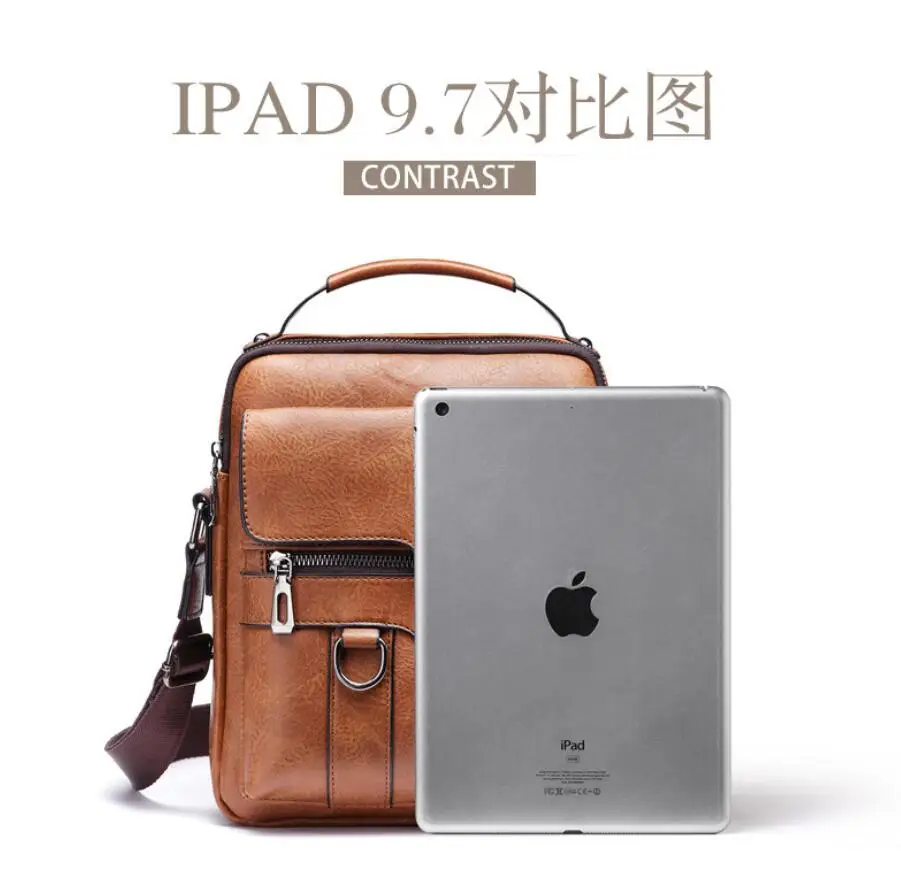 2021 New Men's Messenger Bag Brand designer PU Leather Retro Large-capacity Shoulder Bag Man Handbag Travel Backpack Sac à main