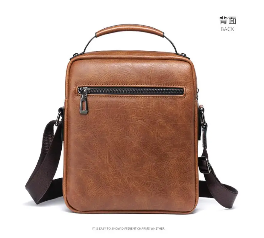 2021 New Men's Messenger Bag Brand designer PU Leather Retro Large-capacity Shoulder Bag Man Handbag Travel Backpack Sac à main