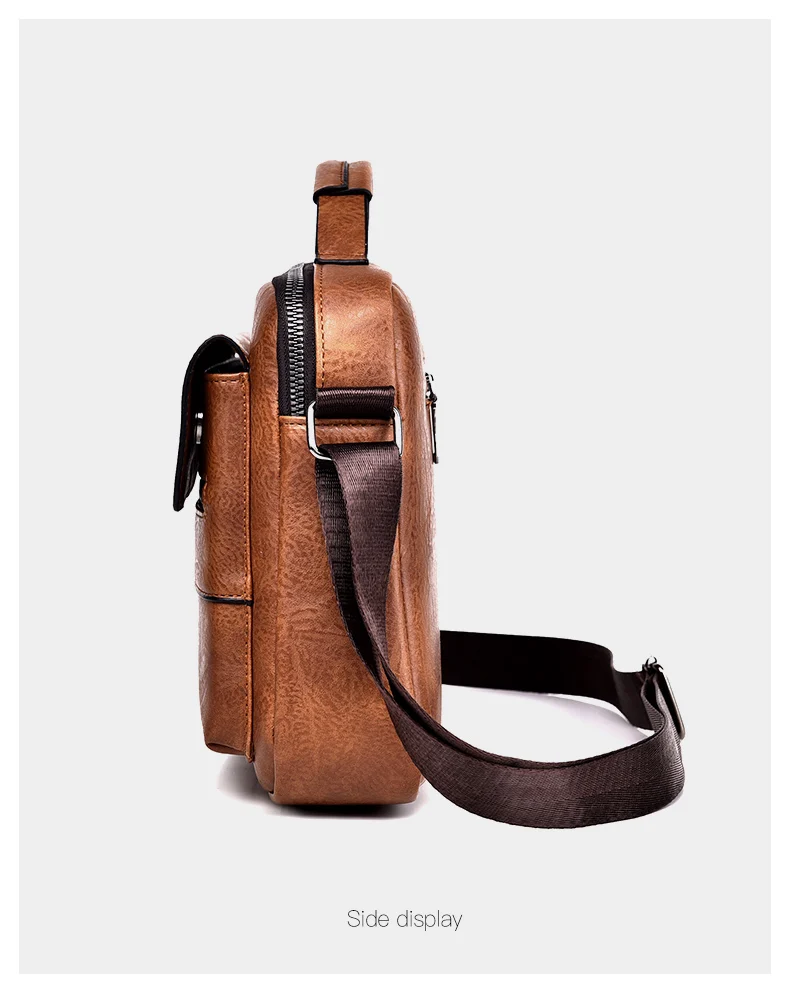 2021 New Men's Messenger Bag Brand designer PU Leather Retro Large-capacity Shoulder Bag Man Handbag Travel Backpack Sac à main