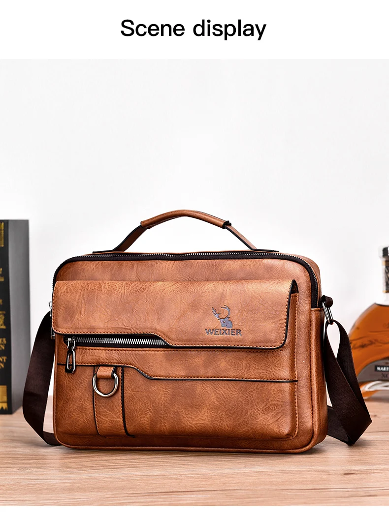 2021 New Men's Messenger Bag Brand designer PU Leather Retro Large-capacity Shoulder Bag Man Handbag Travel Backpack Sac à main