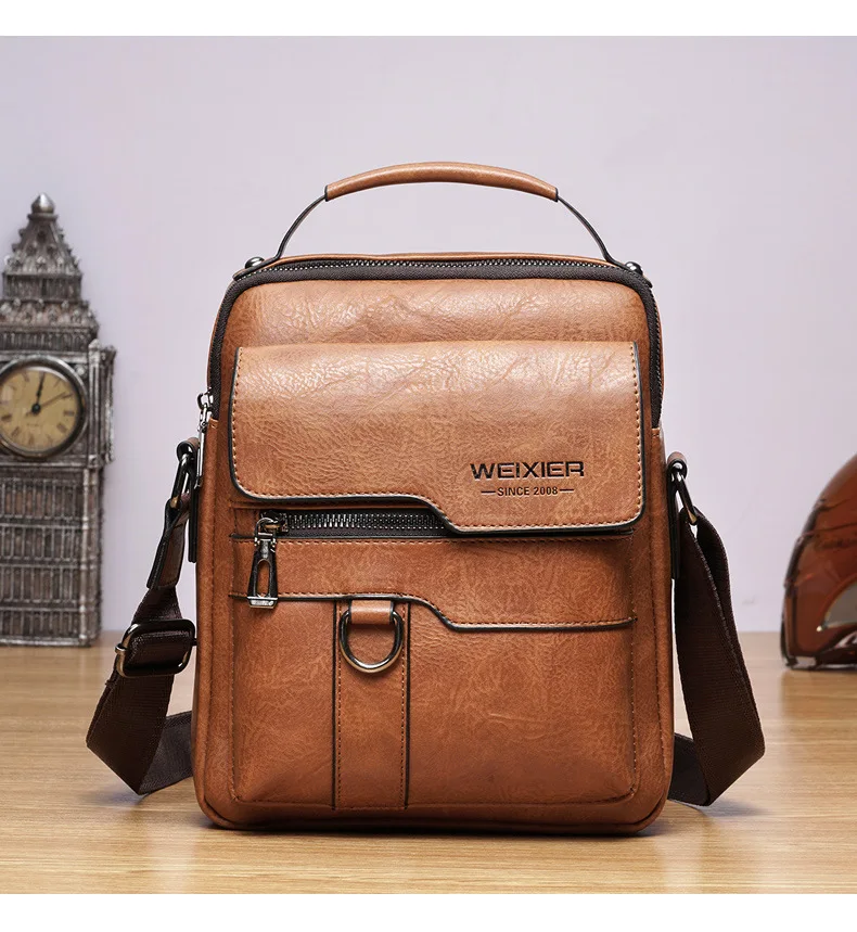2021 New Men's Messenger Bag Brand designer PU Leather Retro Large-capacity Shoulder Bag Man Handbag Travel Backpack Sac à main