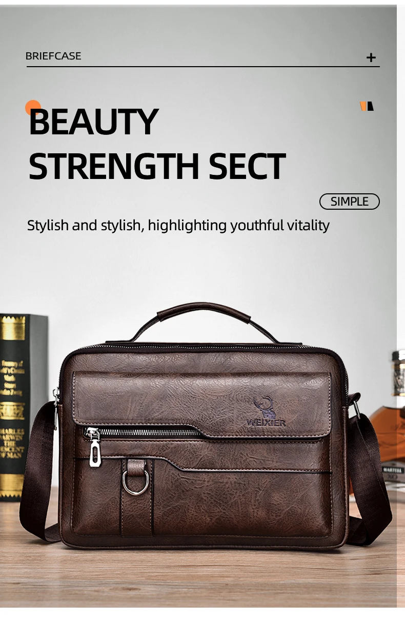 2021 New Men's Messenger Bag Brand designer PU Leather Retro Large-capacity Shoulder Bag Man Handbag Travel Backpack Sac à main