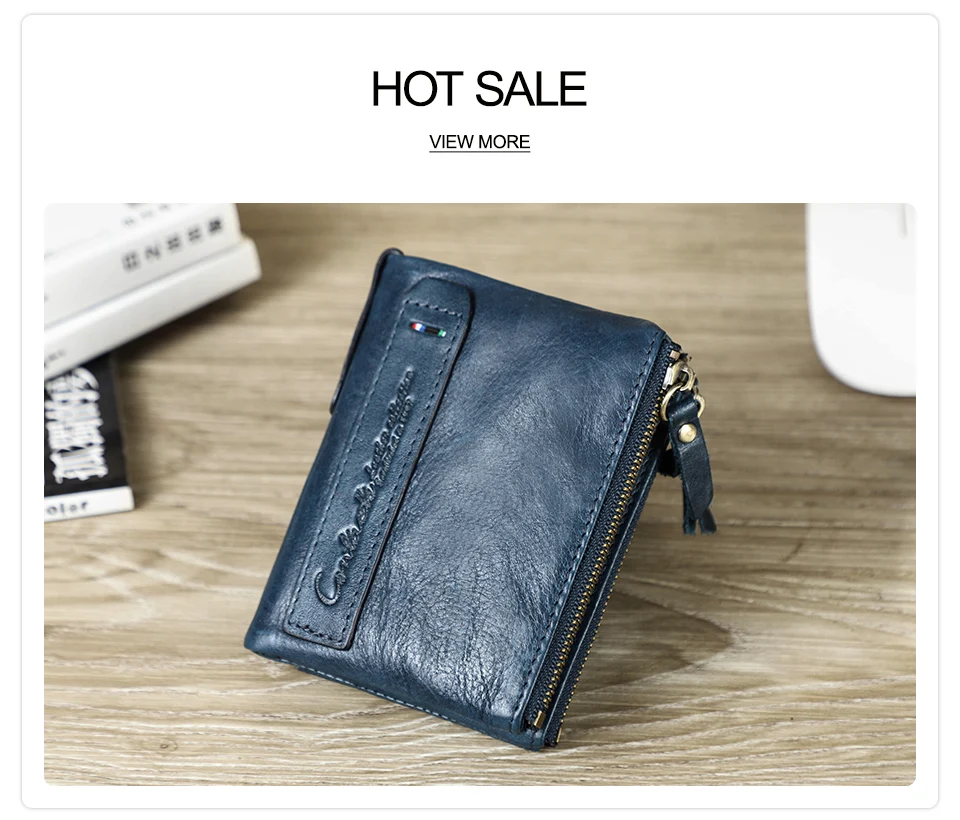 Contact‘S Genuine Leather Fashion Short Wallet Women Small Hasp Photo Card Holder Wallets for Women Female Coin Purse