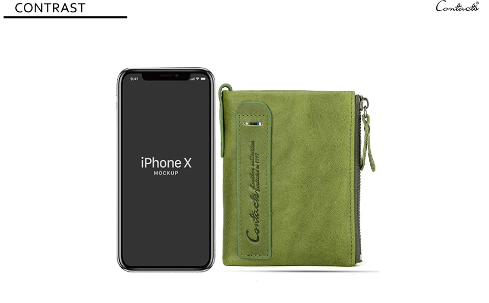 Contact‘S Genuine Leather Fashion Short Wallet Women Small Hasp Photo Card Holder Wallets for Women Female Coin Purse