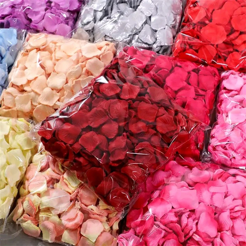 Black Artificial Rose Petals For Wedding Party Flower Favors Decoration Roses Supplies 500pcs Silk Petals Rosas Para Casamento