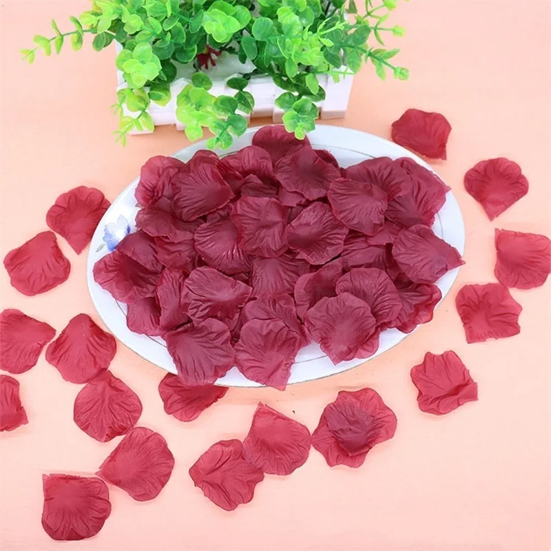 Black Artificial Rose Petals For Wedding Party Flower Favors Decoration Roses Supplies 500pcs Silk Petals Rosas Para Casamento