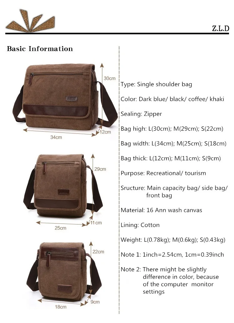 Brand Designer Handbags High Quality Messenger Bag Large Capacity Unisex Shoulder Bag Canvas Small Square Bag Student School Bag