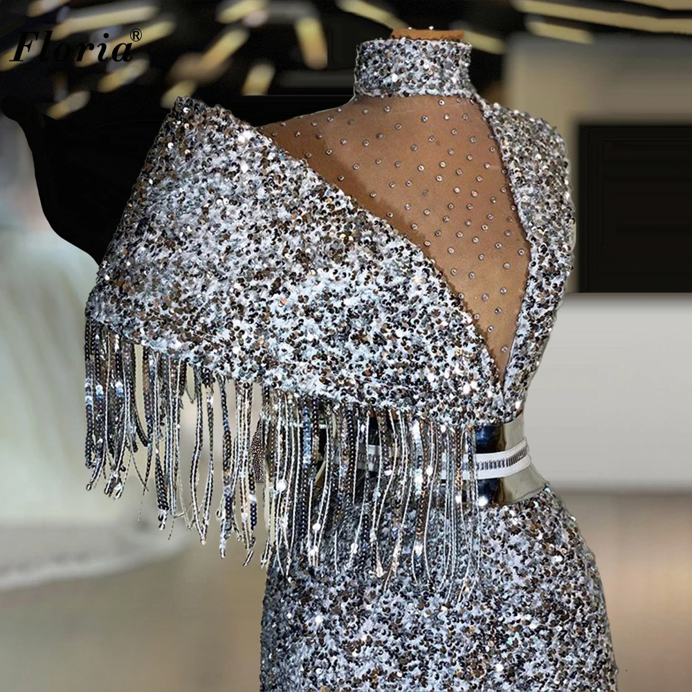 Middle East Sequins Prom Dresses For Women 2020 Sparkly Sexy Evening Dresses Long Mermaid Cocktail Party Gowns Robe Femme