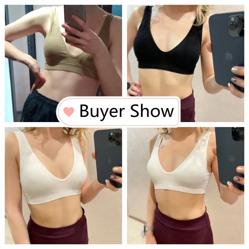 Women Push-Up Bra Deep V Ribbed Bralette Seamless Padded & Unlined Bra Two Versions Underwear Top Female Sexy Lingerie S-XL