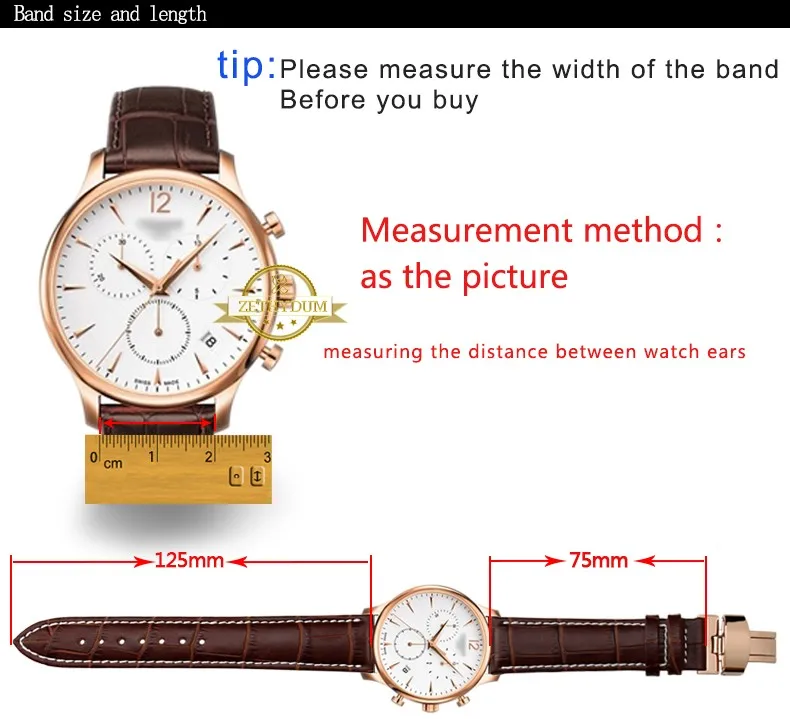 Genuine leather bracelet blue color watch-Strapfor citi-zen ro-ssini watchband14 16 18 20mm 21 22mm 23mm watch bandwholesale