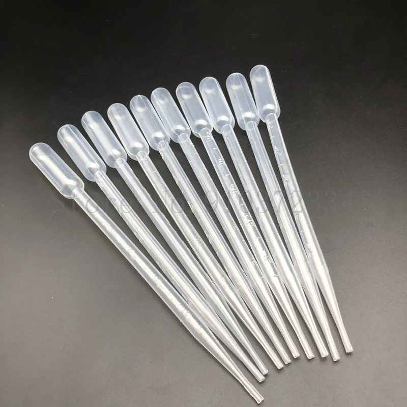 200pcs Lab 0.2ml 0.5ml 1ml 2ml 3ml 3ml-L 5ml 10ml Plastic Pasteur Pipette Transfering Dropper for School Experiment
