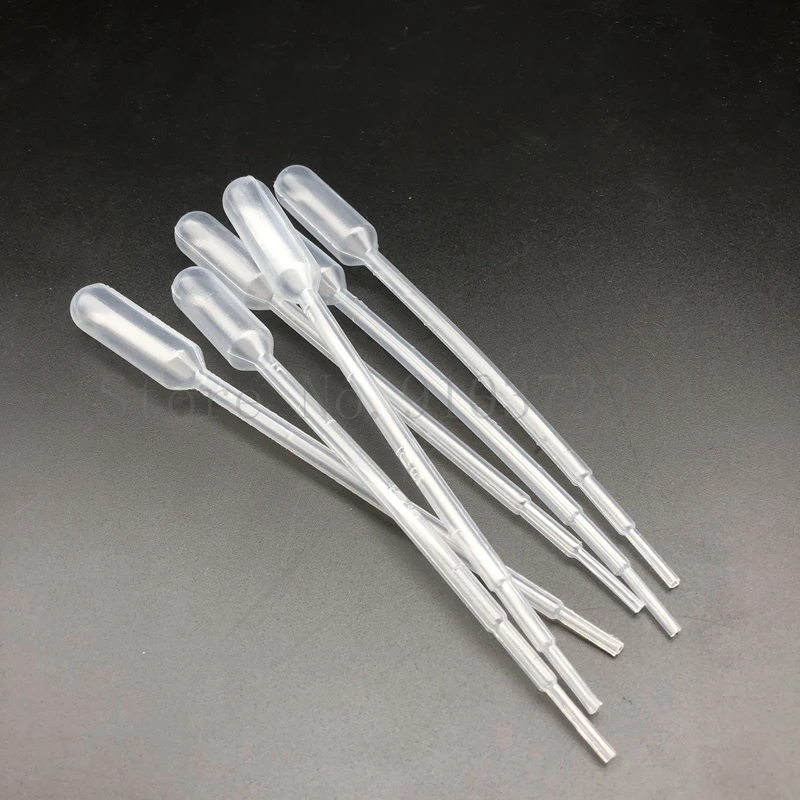 200pcs Lab 0.2ml 0.5ml 1ml 2ml 3ml 3ml-L 5ml 10ml Plastic Pasteur Pipette Transfering Dropper for School Experiment