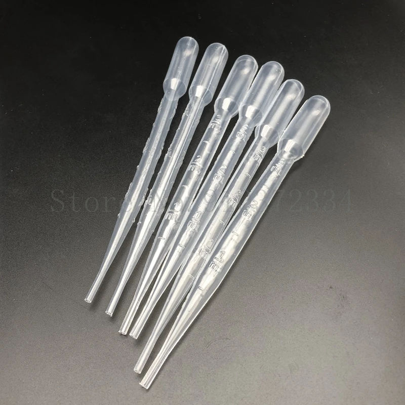 200pcs Lab 0.2ml 0.5ml 1ml 2ml 3ml 3ml-L 5ml 10ml Plastic Pasteur Pipette Transfering Dropper for School Experiment