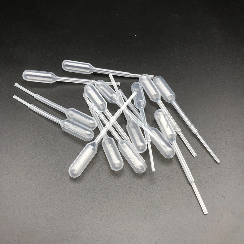 200pcs Lab 0.2ml 0.5ml 1ml 2ml 3ml 3ml-L 5ml 10ml Plastic Pasteur Pipette Transfering Dropper for School Experiment