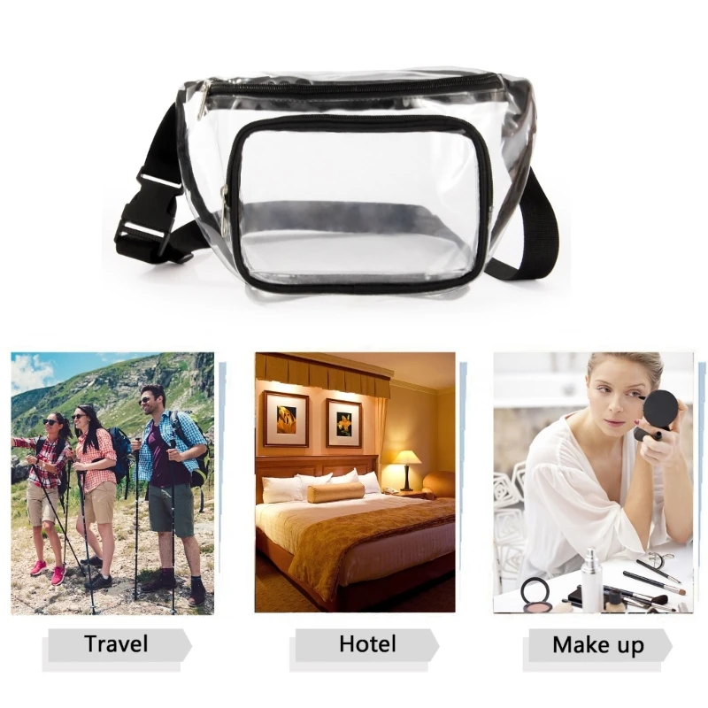Transparent Waist Funny Pack Clear Sling Belt Bag PVC Portable Travel Hip Bum Small Purse Crossbody Shoulder Chest Phone Pouch