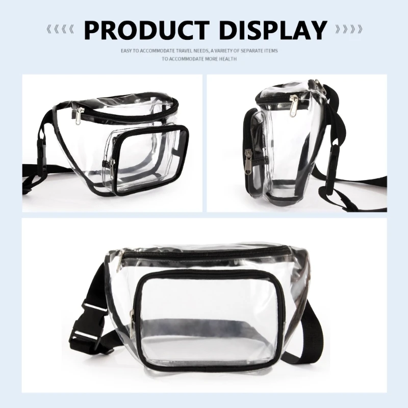 Transparent Waist Funny Pack Clear Sling Belt Bag PVC Portable Travel Hip Bum Small Purse Crossbody Shoulder Chest Phone Pouch