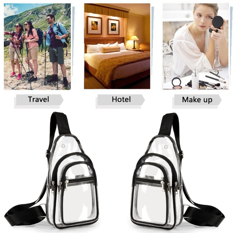 Transparent Waist Funny Pack Clear Sling Belt Bag PVC Portable Travel Hip Bum Small Purse Crossbody Shoulder Chest Phone Pouch