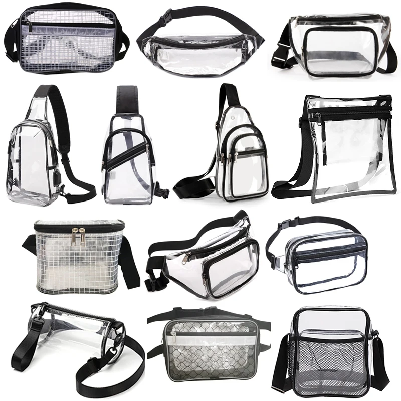 Transparent Waist Funny Pack Clear Sling Belt Bag PVC Portable Travel Hip Bum Small Purse Crossbody Shoulder Chest Phone Pouch