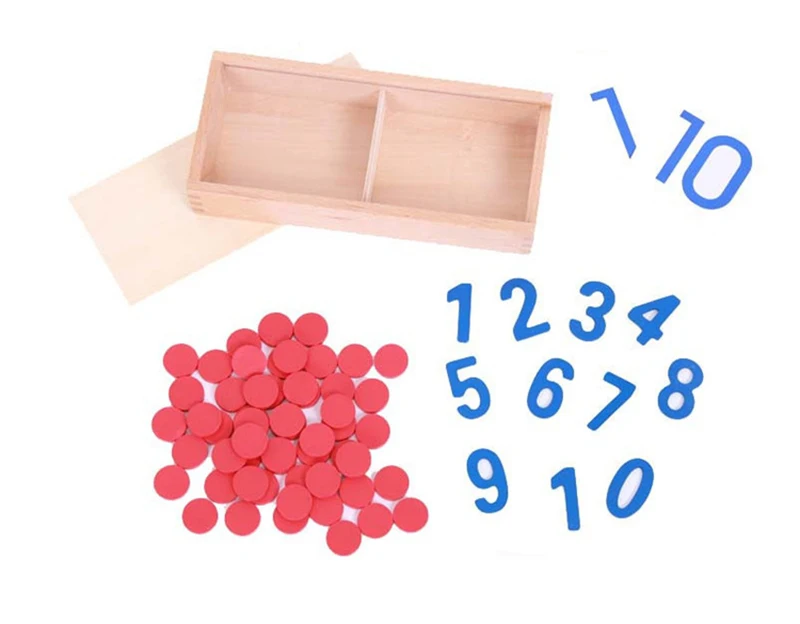 Kids Wooden Montessori Cognitive Cards Number Counting Math Game Educational Toys For Kids Early Childhood Preschool Training