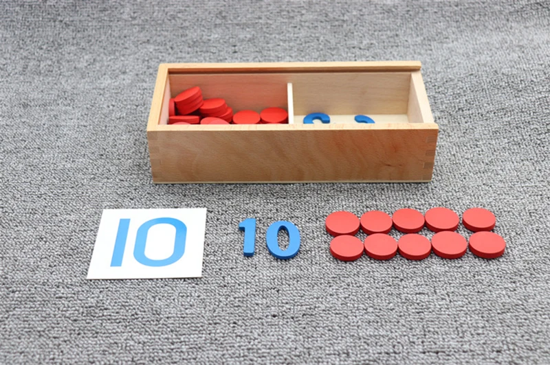 Kids Wooden Montessori Cognitive Cards Number Counting Math Game Educational Toys For Kids Early Childhood Preschool Training