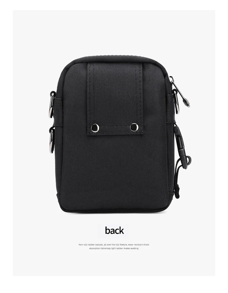 JANGEAR Men Shoulder Bag Casual Messenger Bags Waterproof Man Purse Zipper Crossbody Can Wear A Belt Multi-purpose Mini Belt Bag