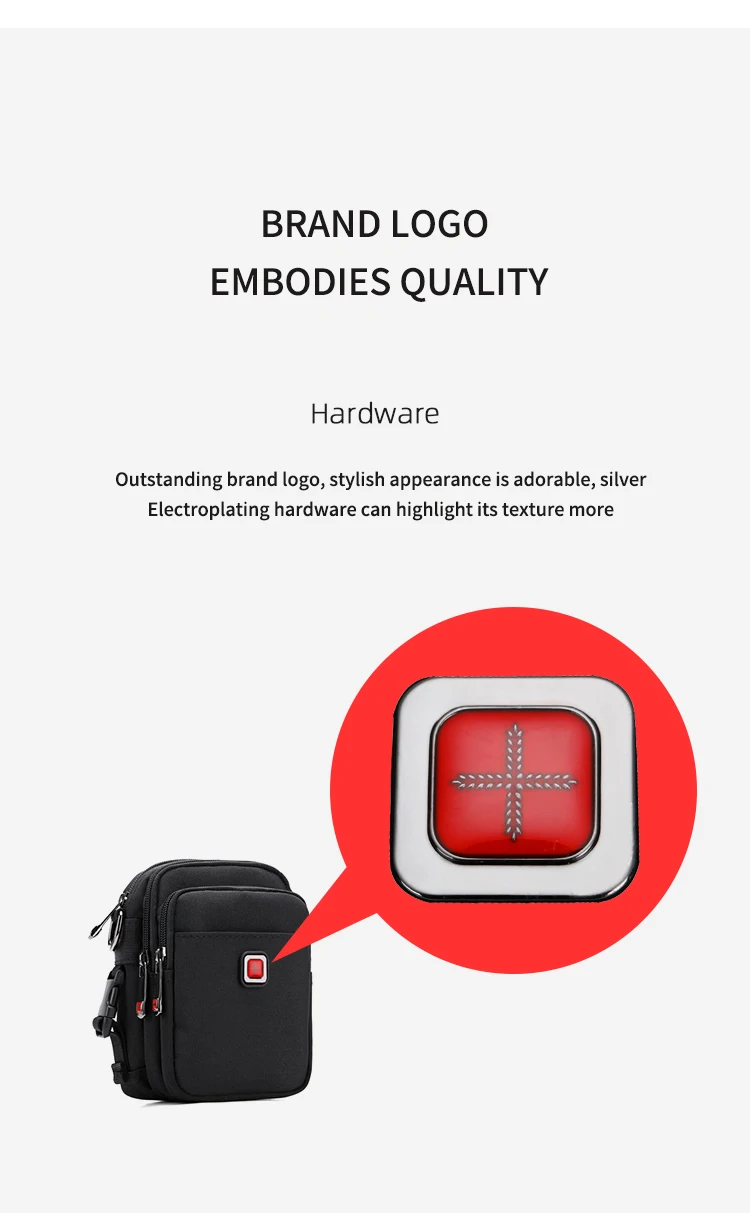 JANGEAR Men Shoulder Bag Casual Messenger Bags Waterproof Man Purse Zipper Crossbody Can Wear A Belt Multi-purpose Mini Belt Bag