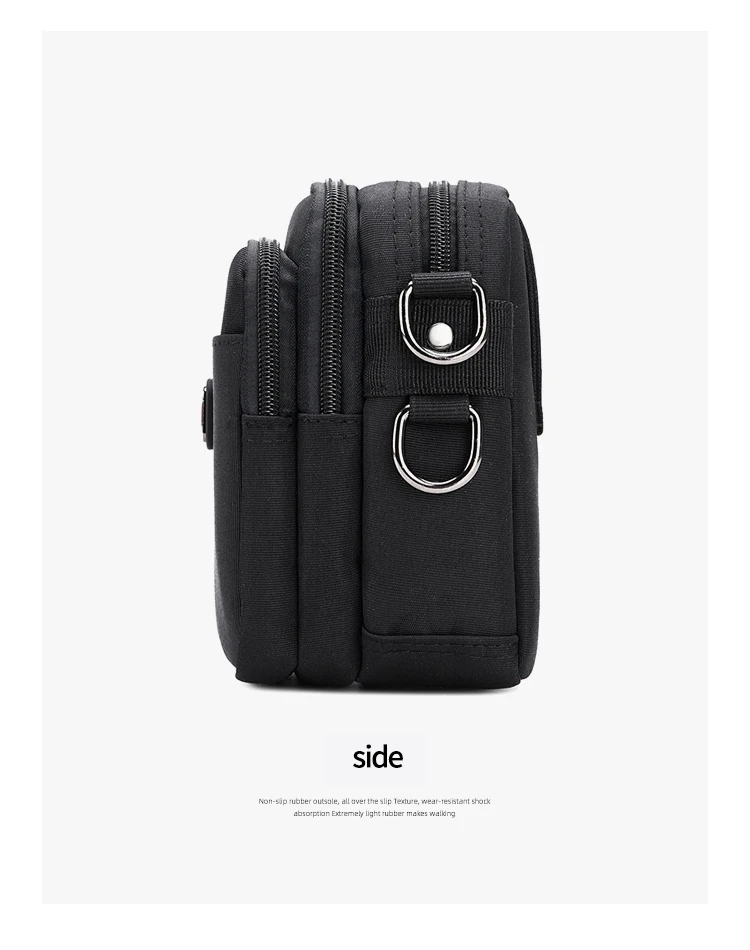 JANGEAR Men Shoulder Bag Casual Messenger Bags Waterproof Man Purse Zipper Crossbody Can Wear A Belt Multi-purpose Mini Belt Bag