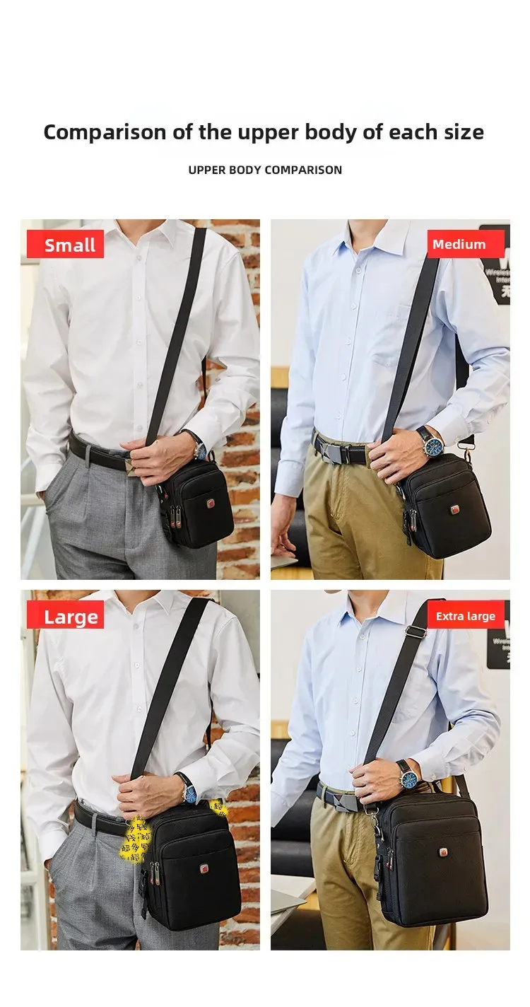 JANGEAR Men Shoulder Bag Casual Messenger Bags Waterproof Man Purse Zipper Crossbody Can Wear A Belt Multi-purpose Mini Belt Bag