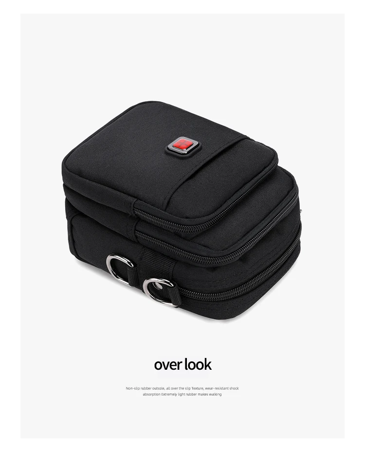JANGEAR Men Shoulder Bag Casual Messenger Bags Waterproof Man Purse Zipper Crossbody Can Wear A Belt Multi-purpose Mini Belt Bag