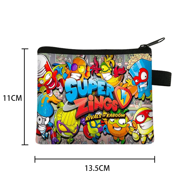 Super Zings Cartoon Print Coin Purse Casual Travel Coin Bag Woman Shopping Portable Fashion Wallet Girl Gift
