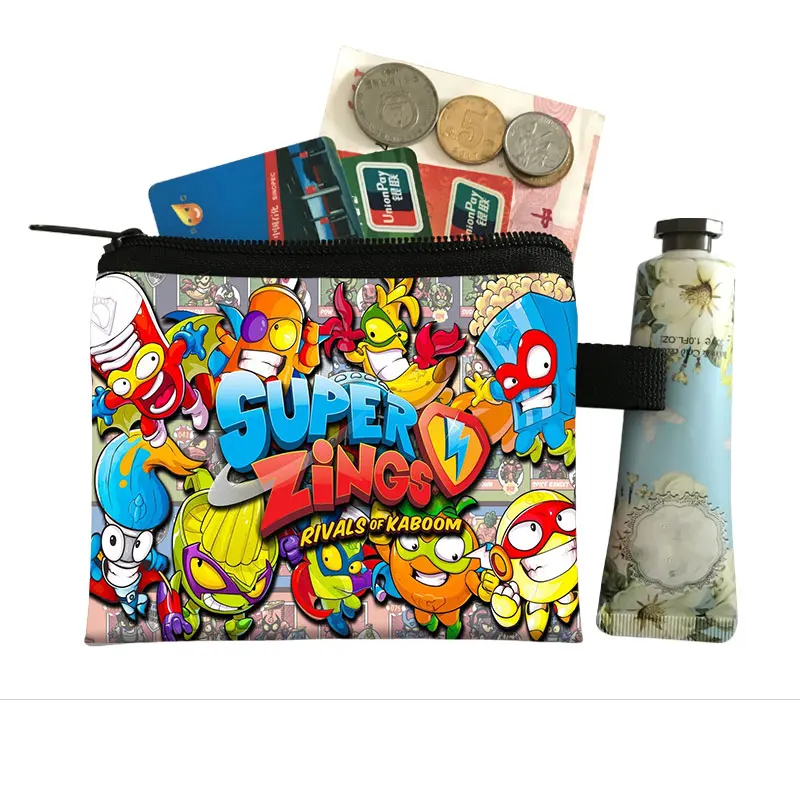 Super Zings Cartoon Print Coin Purse Casual Travel Coin Bag Woman Shopping Portable Fashion Wallet Girl Gift
