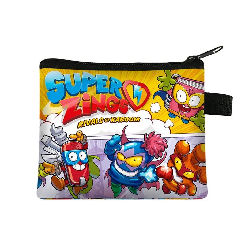Super Zings Cartoon Print Coin Purse Casual Travel Coin Bag Woman Shopping Portable Fashion Wallet Girl Gift