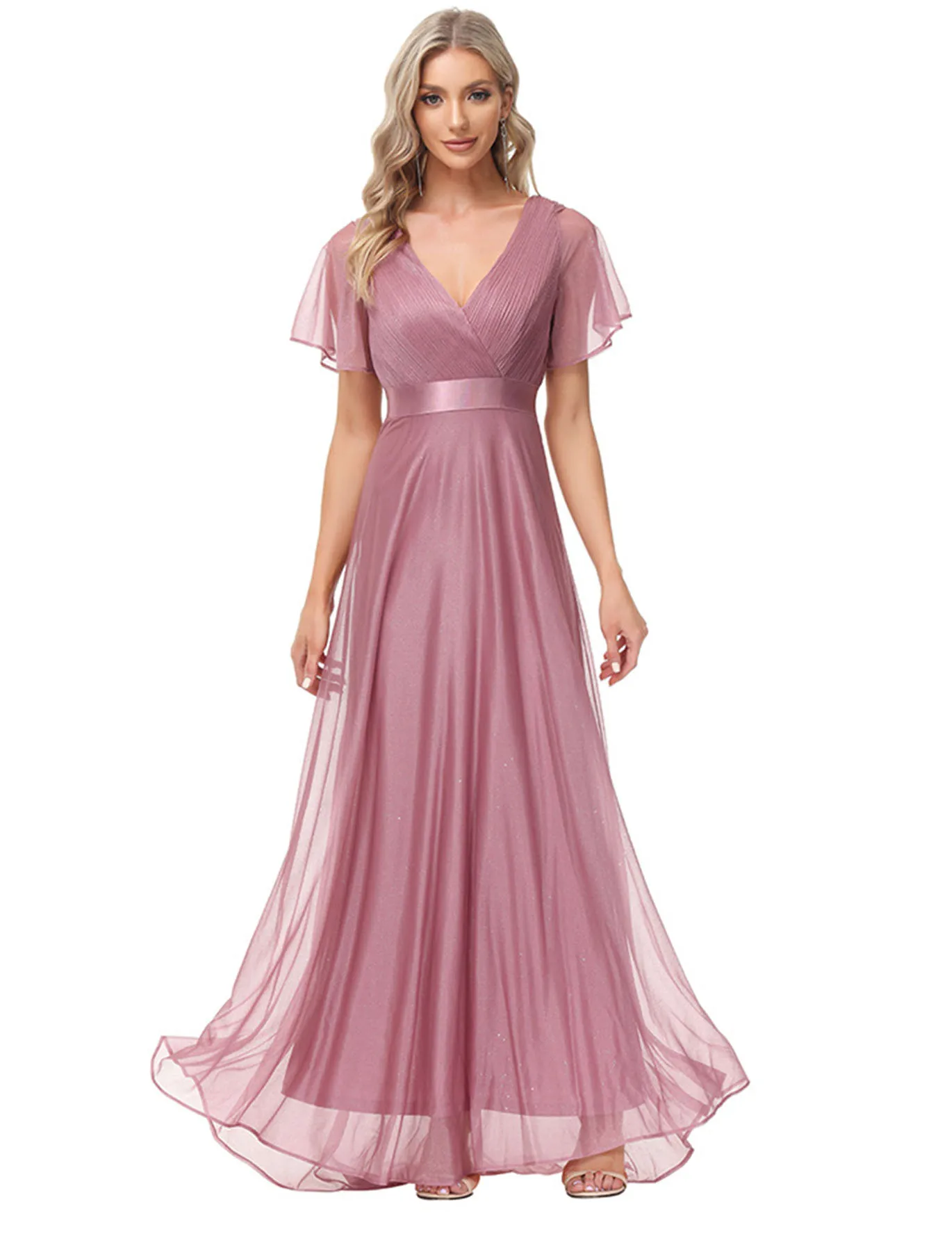 Sexy Pink Chiffon Tulle Maxi Summer Dress Women Casual Vintage Long Bridesmaid Prom Dresses Club Bodycon Party Dress Vestidos HL