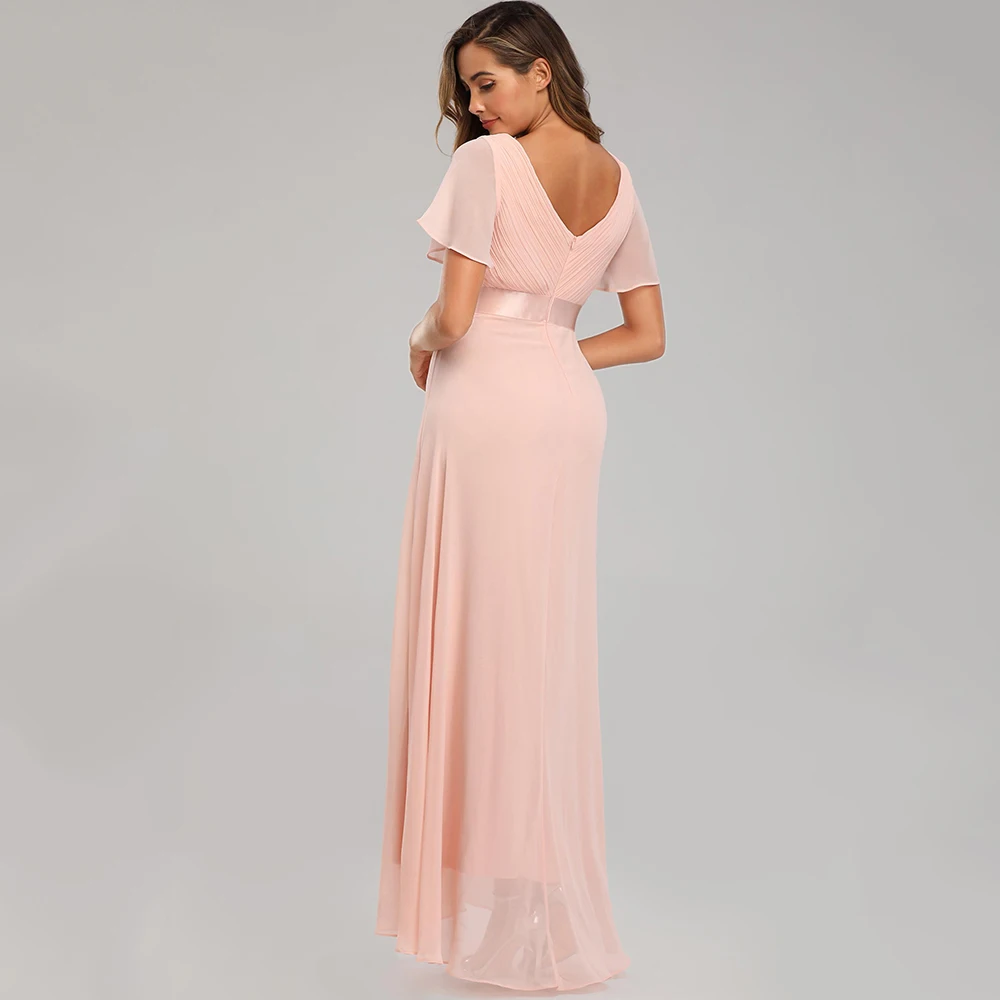 Sexy Pink Chiffon Tulle Maxi Summer Dress Women Casual Vintage Long Bridesmaid Prom Dresses Club Bodycon Party Dress Vestidos HL