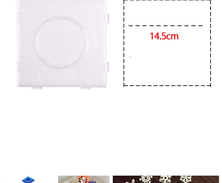 4PCS 2.6mm Mini Hama Fuse Beads Transparent Big Square Pegboards Beads Boards DIY Material Template Iron Perler Beads Pegboard