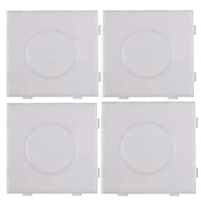 4PCS 2.6mm Mini Hama Fuse Beads Transparent Big Square Pegboards Beads Boards DIY Material Template Iron Perler Beads Pegboard
