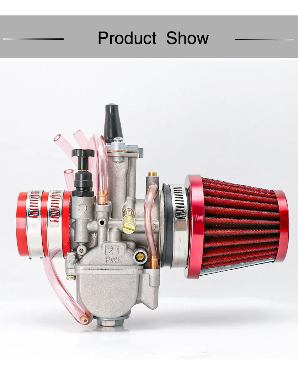 Alconstar- 21 24 26 28 30 32 34mm Keihin PWK Carburetor with Air Filter 2/4T Carb Fit Motorcycle Motocross Dit Pit Bike Moped CB