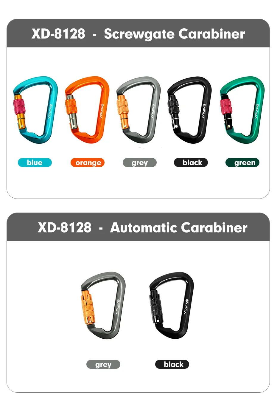 Xinda Outdoor Carabiner Rock Climbing Mountain Landing 30kN High Altitude Operation Equipment Aluminum Alloy Safety Buckle Hook