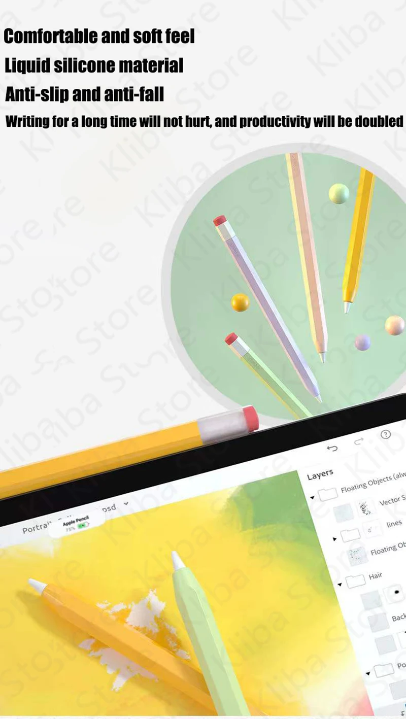 Silicone Pencil Case For Apple Pencil 2nd 1st Tablet Touch Stylus Pouch Portable Protective Cover