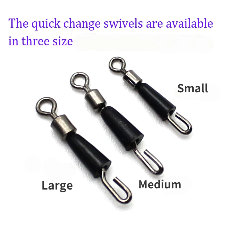 20pcs Quick-Change Feeder Swivels for Carp Fishing - Fishing Tackle Connector with Swivel Snaps, Fishing Accessories for Method