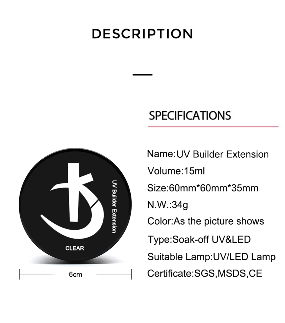 KODI JYJ 15ml UV Gel for Extension Semi-permanent Builder Varnish Poly Nails Gellac Manicure Building Acrylic Gel Nail Polishes